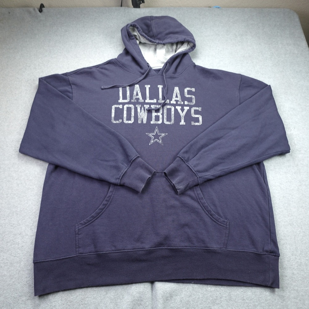 Dallas‎ Cowboys Hoodie Men 2XL Navy Blue Sporty Pullover Authentic NFL Football